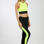 women sportswear set black and yellow