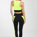 women sportswear set black and yellow back