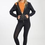 women sportswear set black and orange