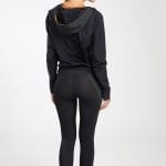 women sportswear set black and orange back