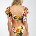 women swimsuit bikini mel orange flowers back